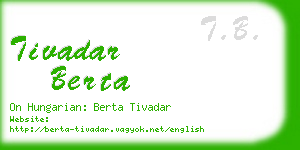 tivadar berta business card